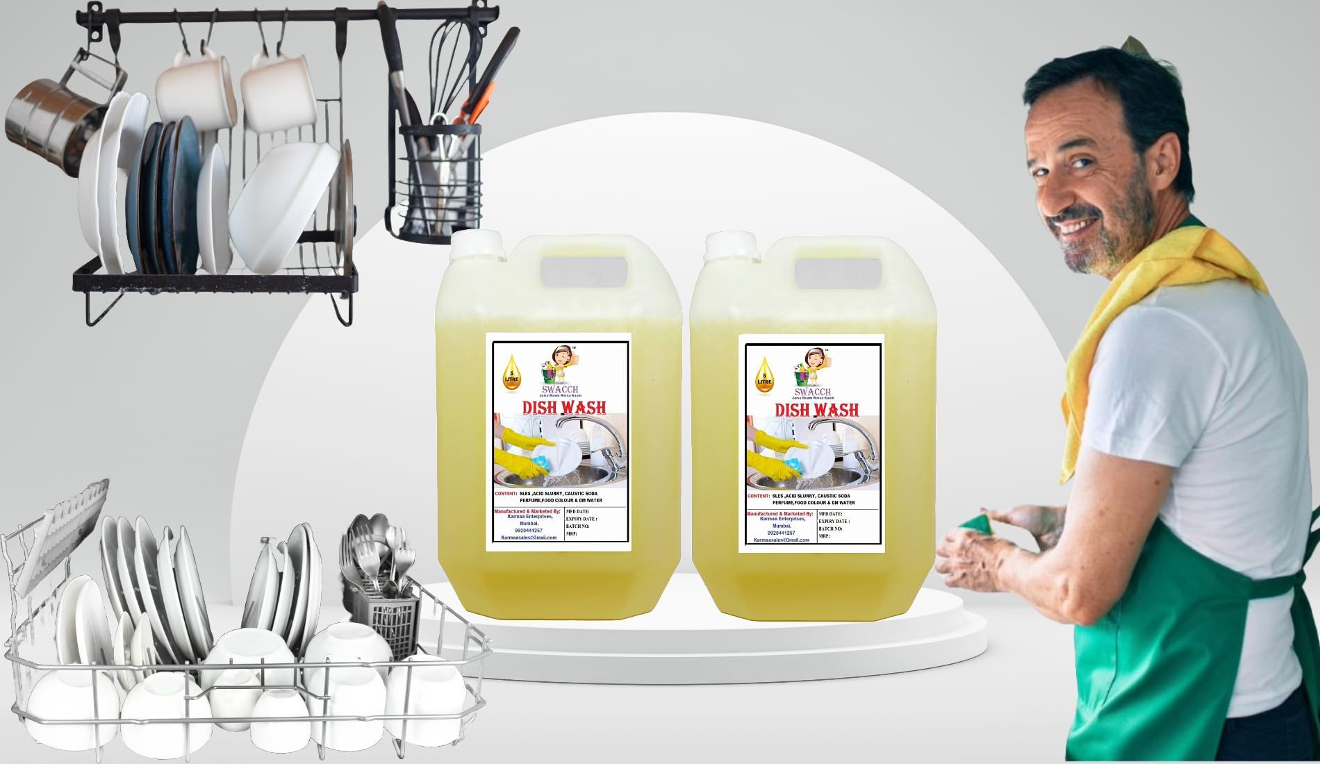 BUY 1 GET 1 FREE Dish Wash (5 Litre) (Pack of 2) Lemon