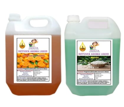 Swacch Diffuser Aroma Liquid (5 Litre) (pack of 2) Orange & Mogra