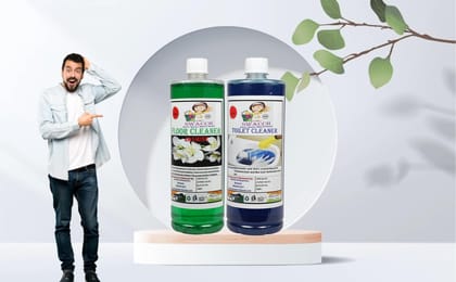 HOME CARE COMBO Floor Cleaner Jasmine & Toilet Cleaner (1 Litre) (Pack of 2)