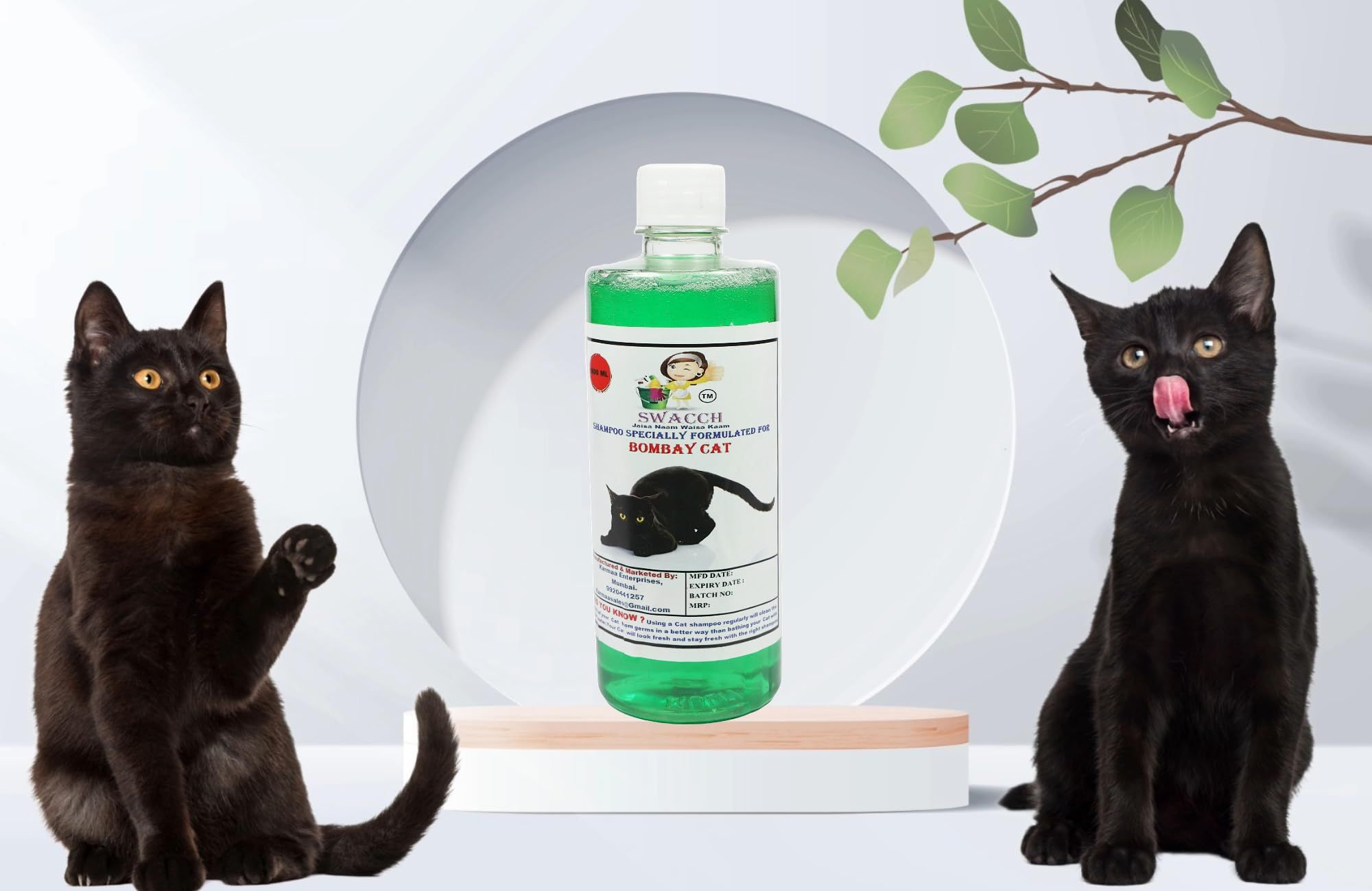 Swacch Shampoo Specially Formulated for Bombay CAT (500ml) Neem Alovera