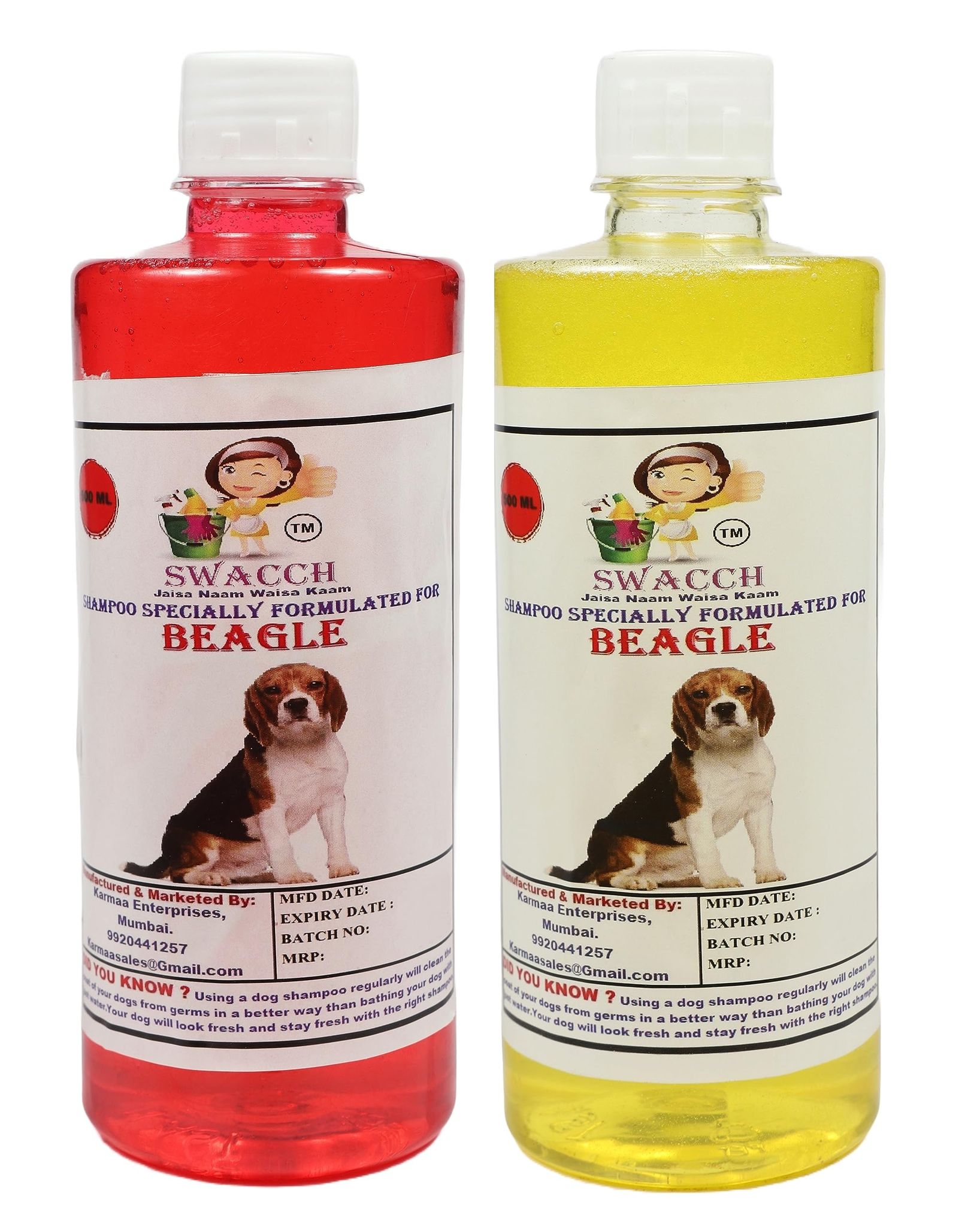 SWACCH Shampoo Specially FORMULATED for Beagle (500ML) (Combo Pack of 2) Strawberry & Lemon