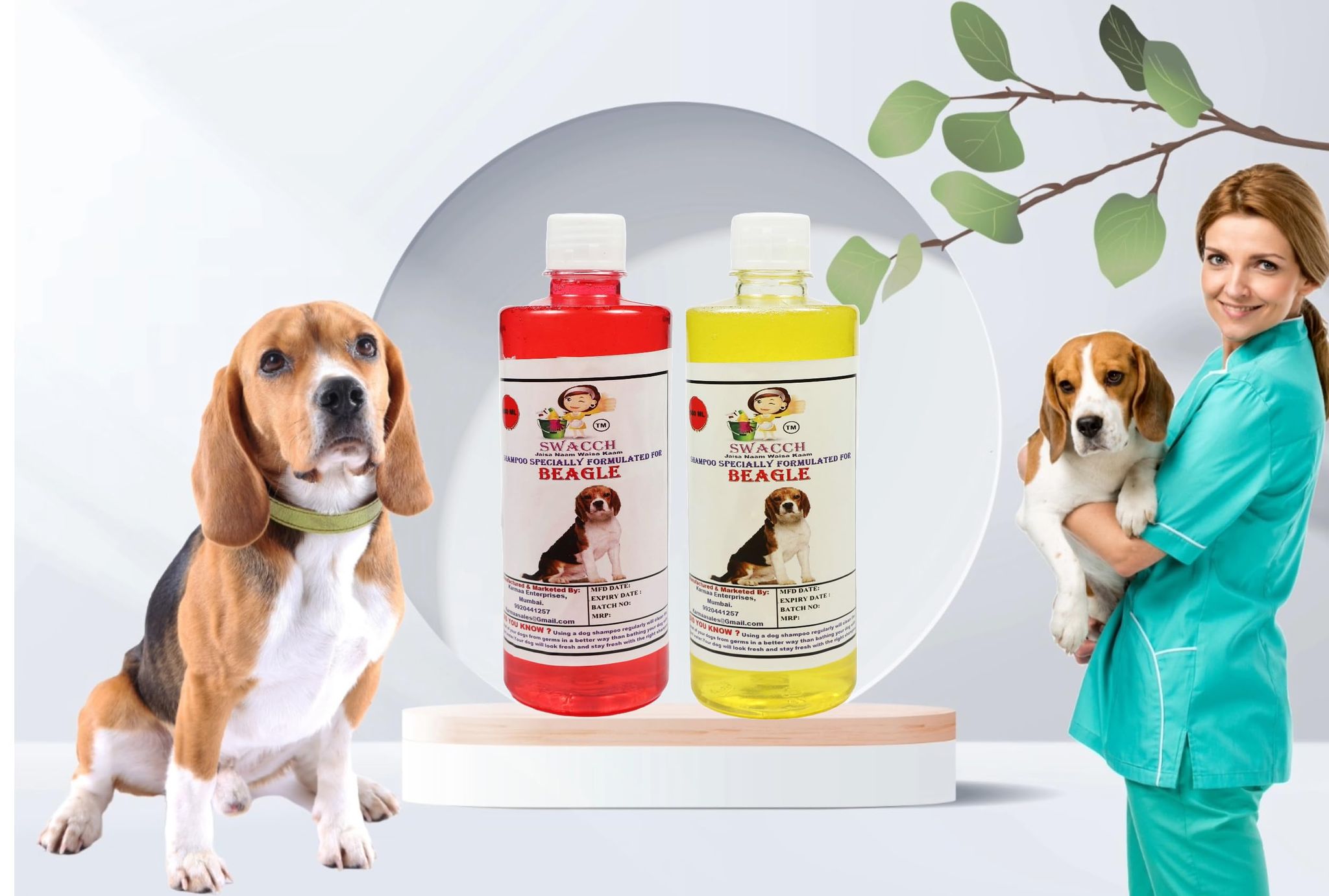 SWACCH Shampoo Specially FORMULATED for Beagle (500ML) (Combo Pack of 2) Strawberry & Lemon