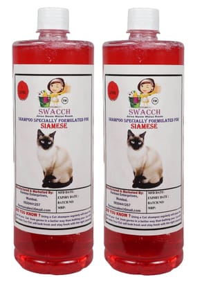 Swacch Shampoo Specially Formulated for Siamese Cat (1 Litre) (Pack of 2) Jasmine