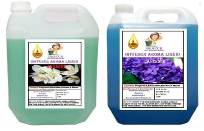 Swacch Diffuser Aroma Liquid (5 Litre) (Pack of 2) Jasmine & Lavender