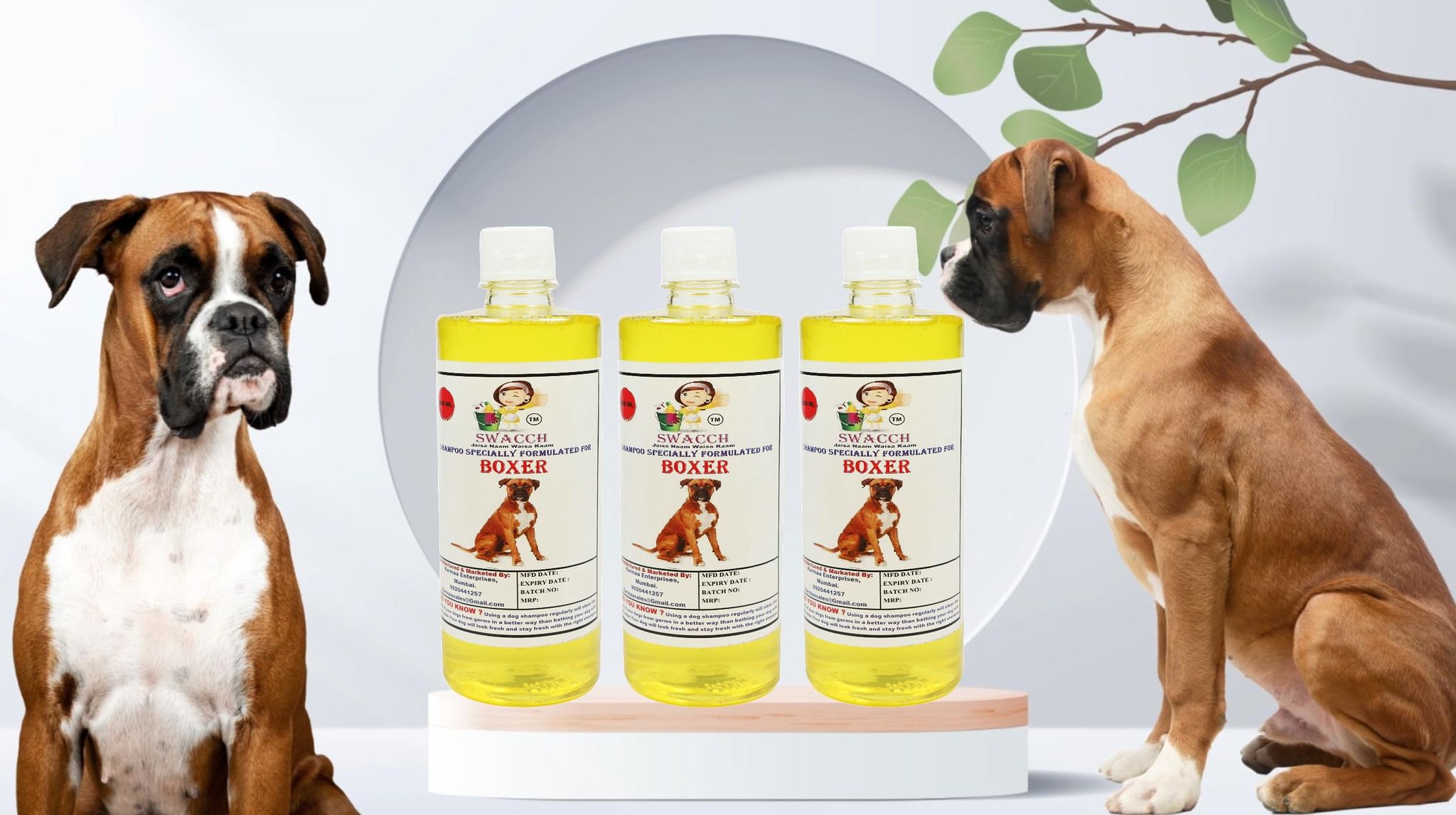 Swacch Shampoo Specially Formulated for Boxer (500ml) (Pack of 3) Lemon
