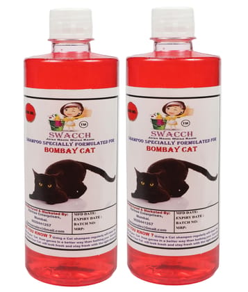 SWACCH Shampoo Specially FORMULATED for Bombay CAT (500ML) (Pack of 2) Strawberry SWACCH Shampoo Specially FORMULATED for Bombay CAT (500ML) (Pack of 2) Strawberry