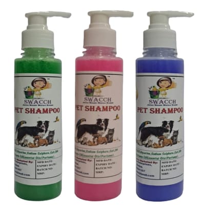 SWACCH Premium Shampoo for PET Shampoo (200ML) (Combo Pack of 3) NEEM ALOVERA, Lavender & Rose SWACCH Premium Shampoo for PET Shampoo (200ML) (Combo Pack of 3) NEEM ALOVERA, Lavender & Rose