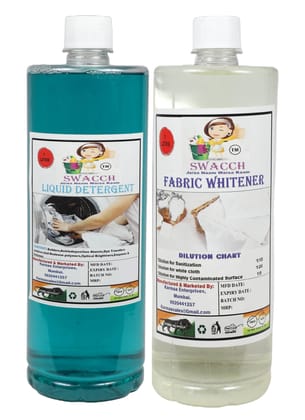 Home Care Combo Liquid Detergent & Fabric Whitener 1 Litre (Pack of 2)