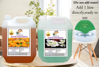 Swacch Room Freshner (5 Litre) (Pack of 2) Orange & jasmine Swacch Room Freshner (5 Litre) (Pack of 2) Orange & jasmine