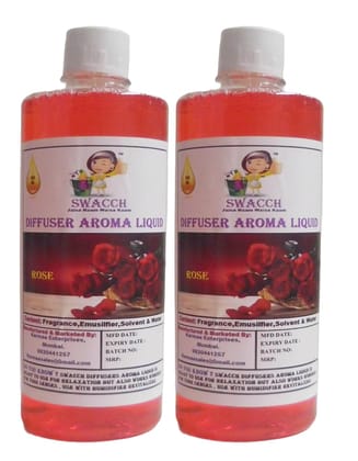 Swacch Diffuser Aroma Liquid (500ml) (Pack of 2) Rose