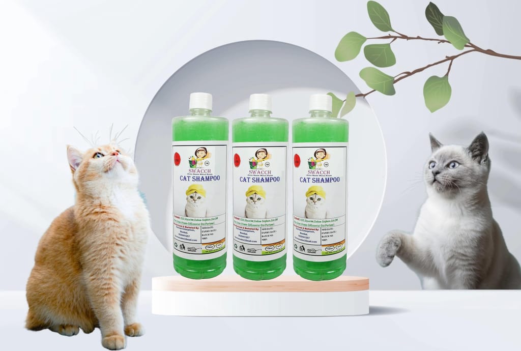 SWACCH CAT Shampoo (1 Litre) (Pack of 3) NEEM ALOVERA