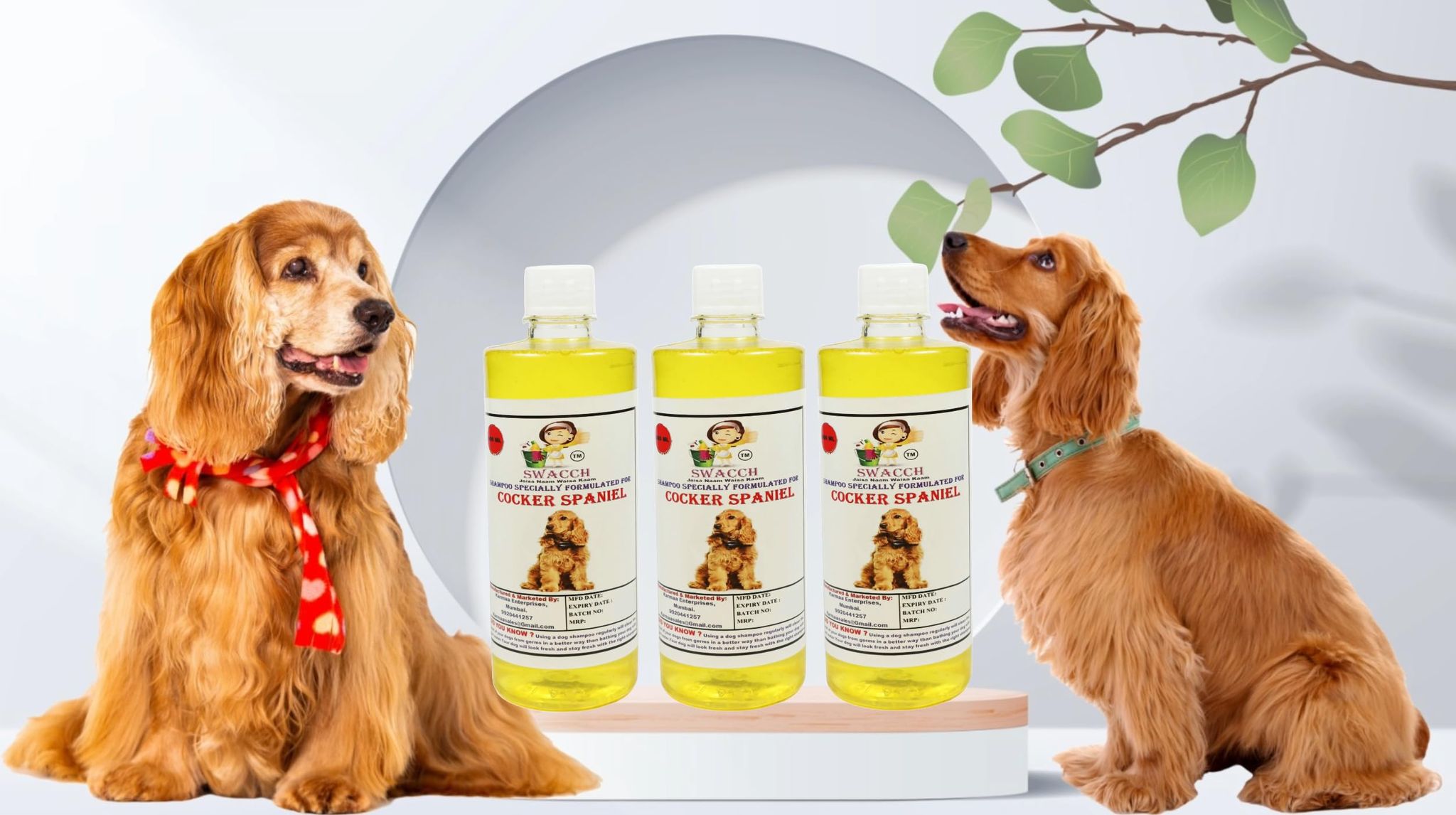 Swacch Shampoo Specially Formulated for Cocker Spaniel (500ml) (Pack of 3) Lemon