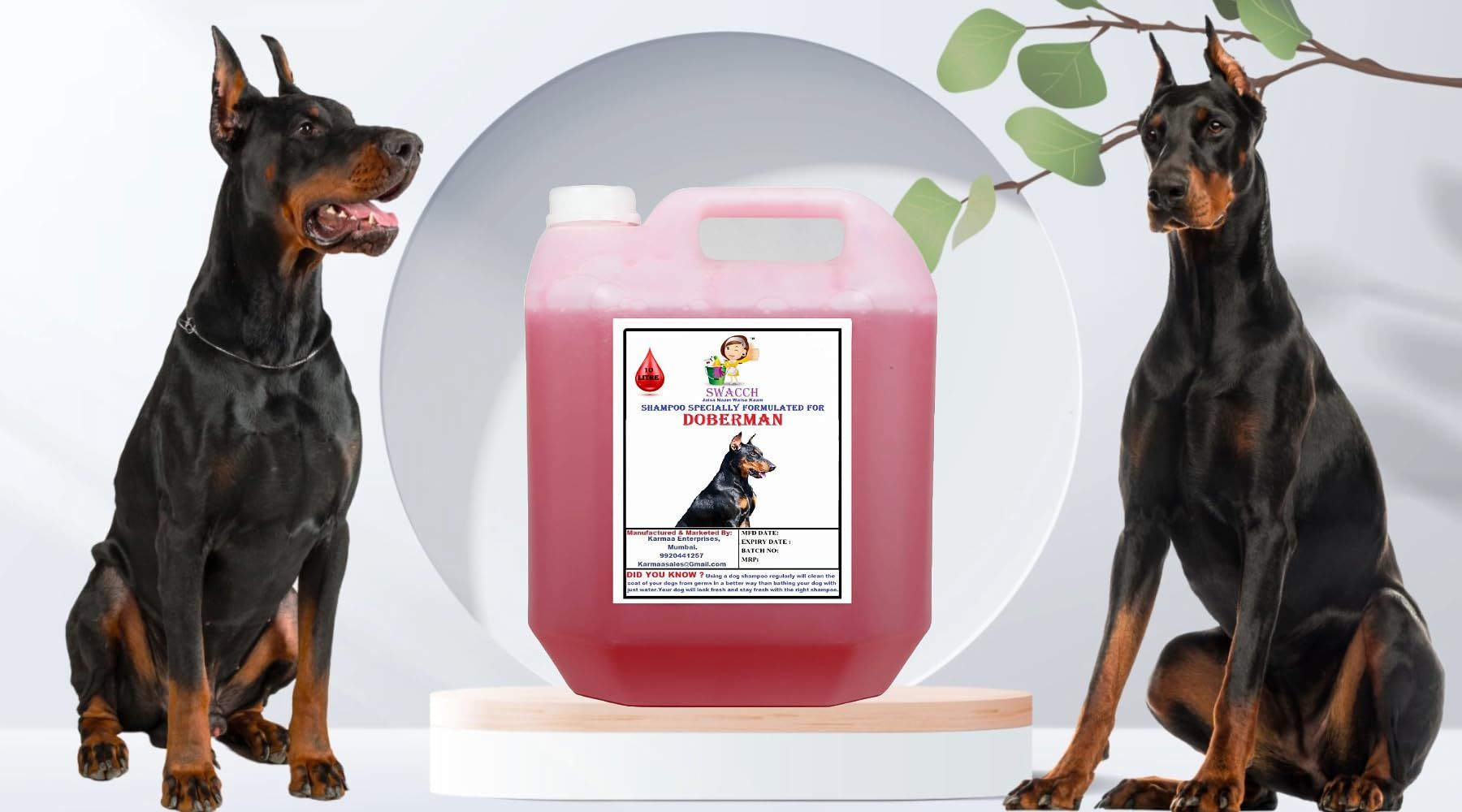 Swacch Shampoo Specially Formulated for Doberman (10 Litre) Jasmine