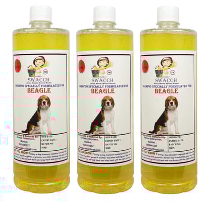 Swacch Shampoo Specially Formulated for Beagle (1 Litre) (Combo Pack of 3) Lemon