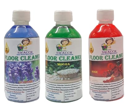 Swacch Floor Cleaner (200ml) (Combo Pack of 3) Lavender, Mogra & Rose