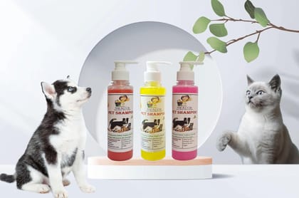 SWACCH Premium Shampoo for PET Shampoo (200ML) (Combo Pack of 3) Jasmine, Lemon & Rose