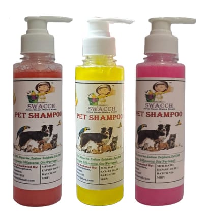 SWACCH Premium Shampoo for PET Shampoo (200ML) (Combo Pack of 3) Jasmine, Lemon & Rose SWACCH Premium Shampoo for PET Shampoo (200ML) (Combo Pack of 3) Jasmine, Lemon & Rose