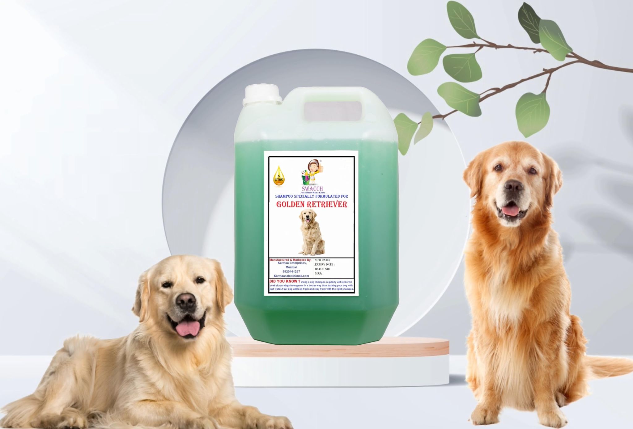 SWACCH Shampoo Specially FORMULATED for Golden Retriever (5 Litre) NEEM ALOVERA