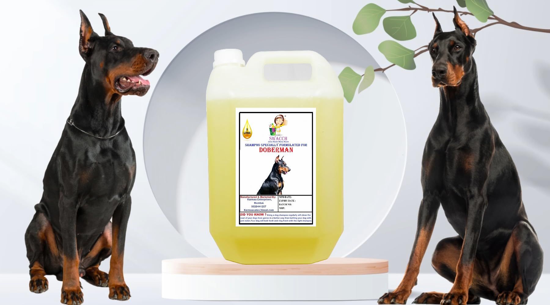 SWACCH Shampoo Specially FORMULATED Doberman (5 Litre) Lemon