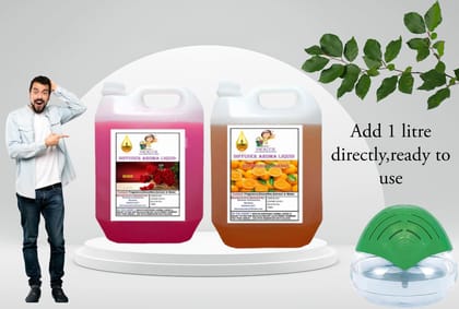 Swacch Diffuser Aroma Liquid (5 Litre) (pack of 2) Rose & Orange