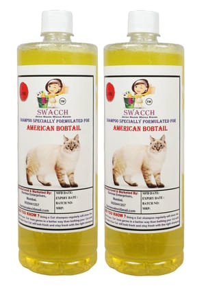 Swacch Shampoo Specially Formulated for American Bobtail (1 Litre) (Pack of 2) Lemon Swacch Shampoo Specially Formulated for American Bobtail (1 Litre) (Pack of 2) Lemon