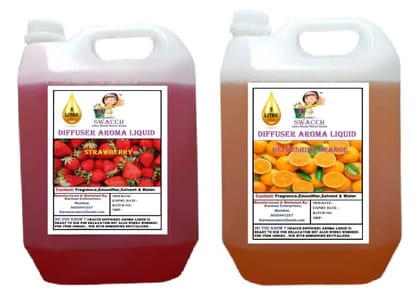 Swacch Diffuser Aroma Liquid (5 Litre) (Pack of 2) Strawberry & Orange