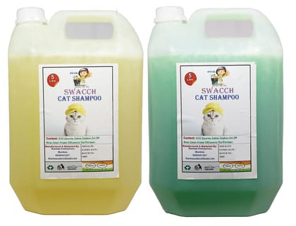 SWACCH CAT Shampoo (5 Litre) (Combo Pack of 2) Lemon, NEEM ALOVERA