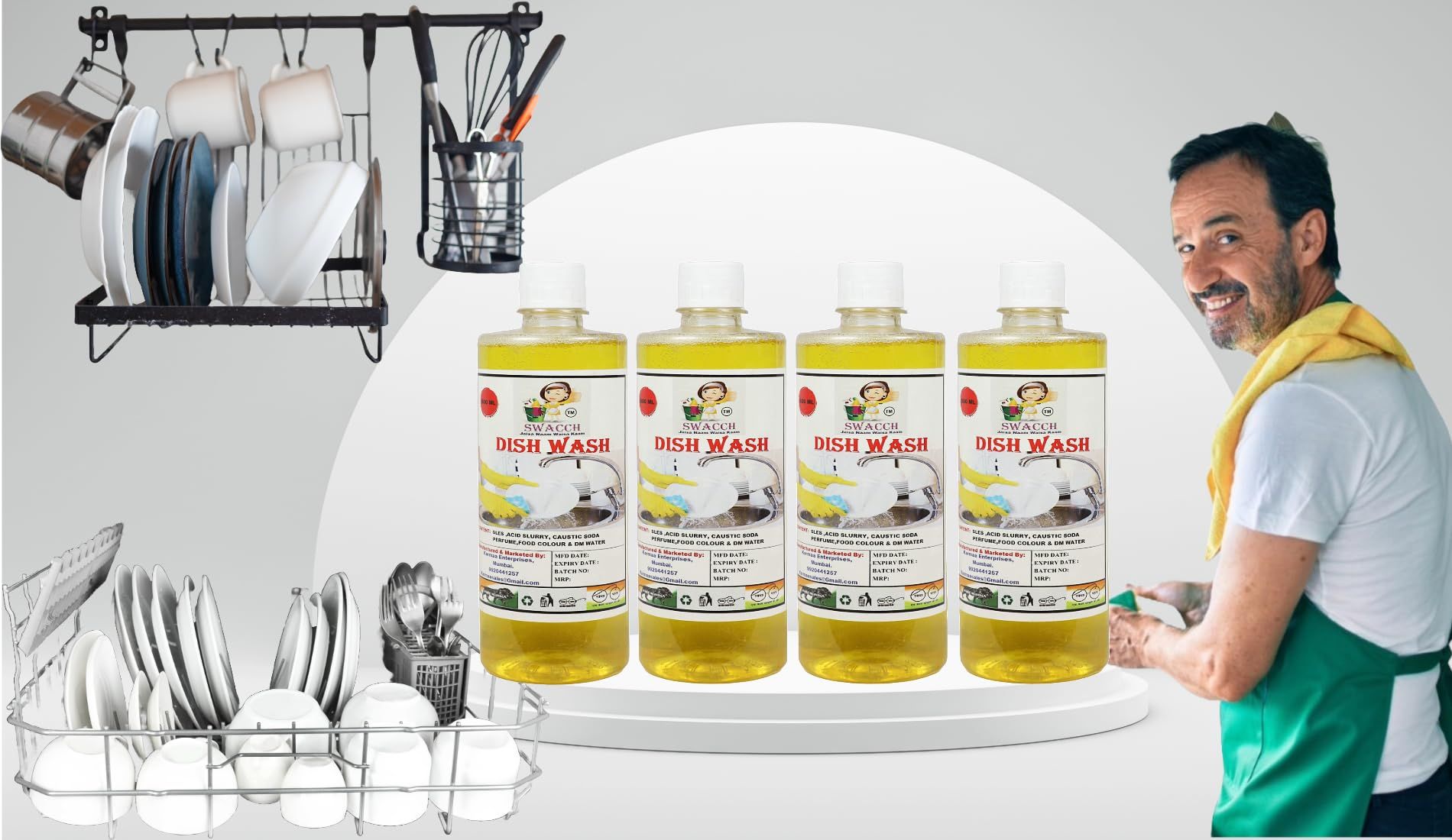 Swacch Dish Wash (500ml) (Pack of 4) Lemon