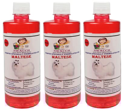 Swacch Shampoo Specially Formulated for Maltese (500ML) (Combo Pack of 3) Jasmine