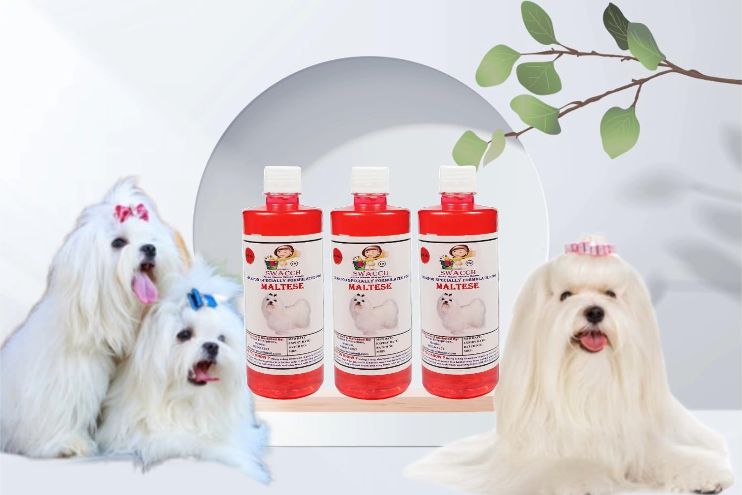 Swacch Shampoo Specially Formulated for Maltese (500ML) (Combo Pack of 3) Jasmine