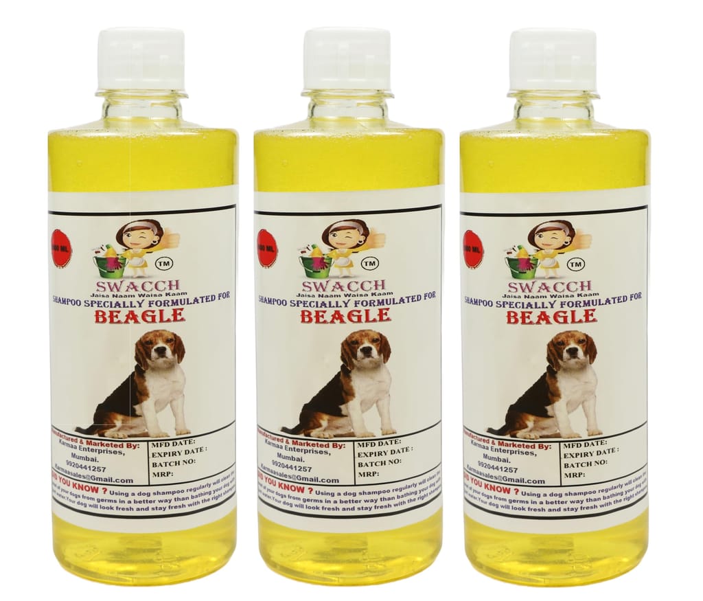 Swacch Shampoo Specially Formulated for Beagle (500ml) (Combo Pack of 3) Lemon