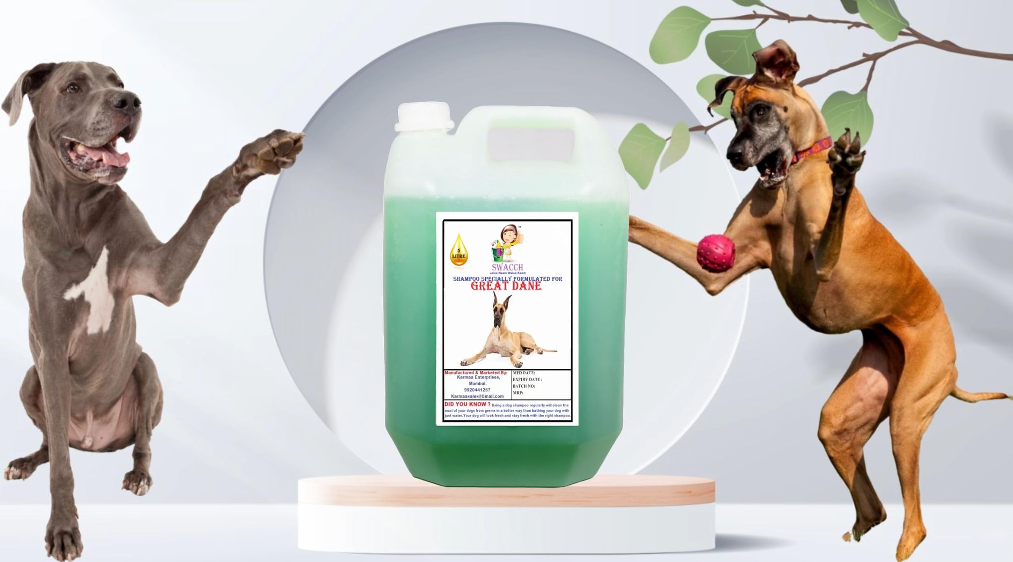 Swacch Shampoo Specially Formulated for Great DANE (5 Litre) Neem Alovera