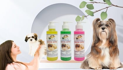 SWACCH Premium Shampoo for Lhasa APSO (200ML) (Combo Pack of 3) Lemon, NEEM ALOVERA & Rose