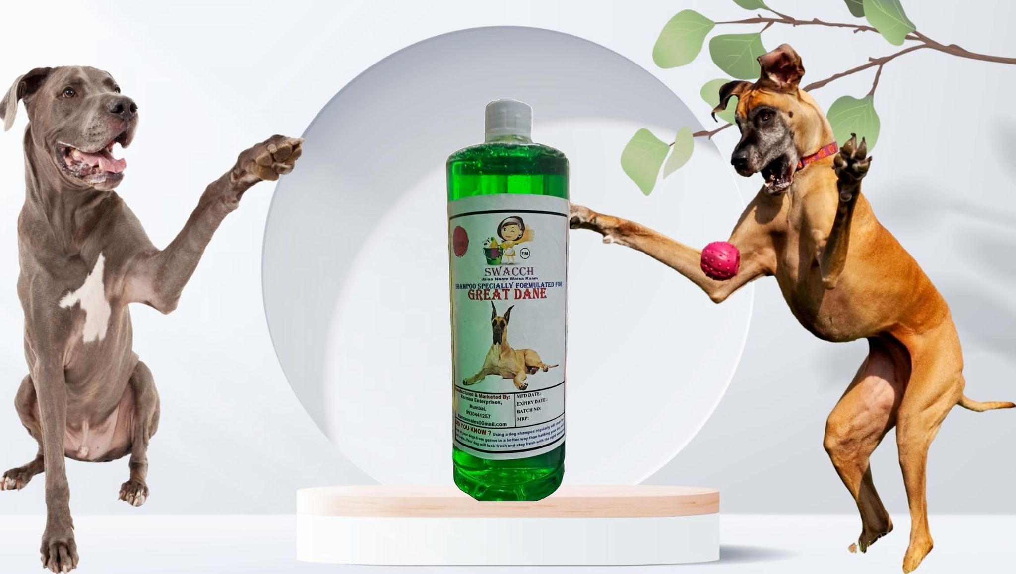Swacch Shampoo Specially Formulated for Great DANE (1 Litre) Neem Alovera