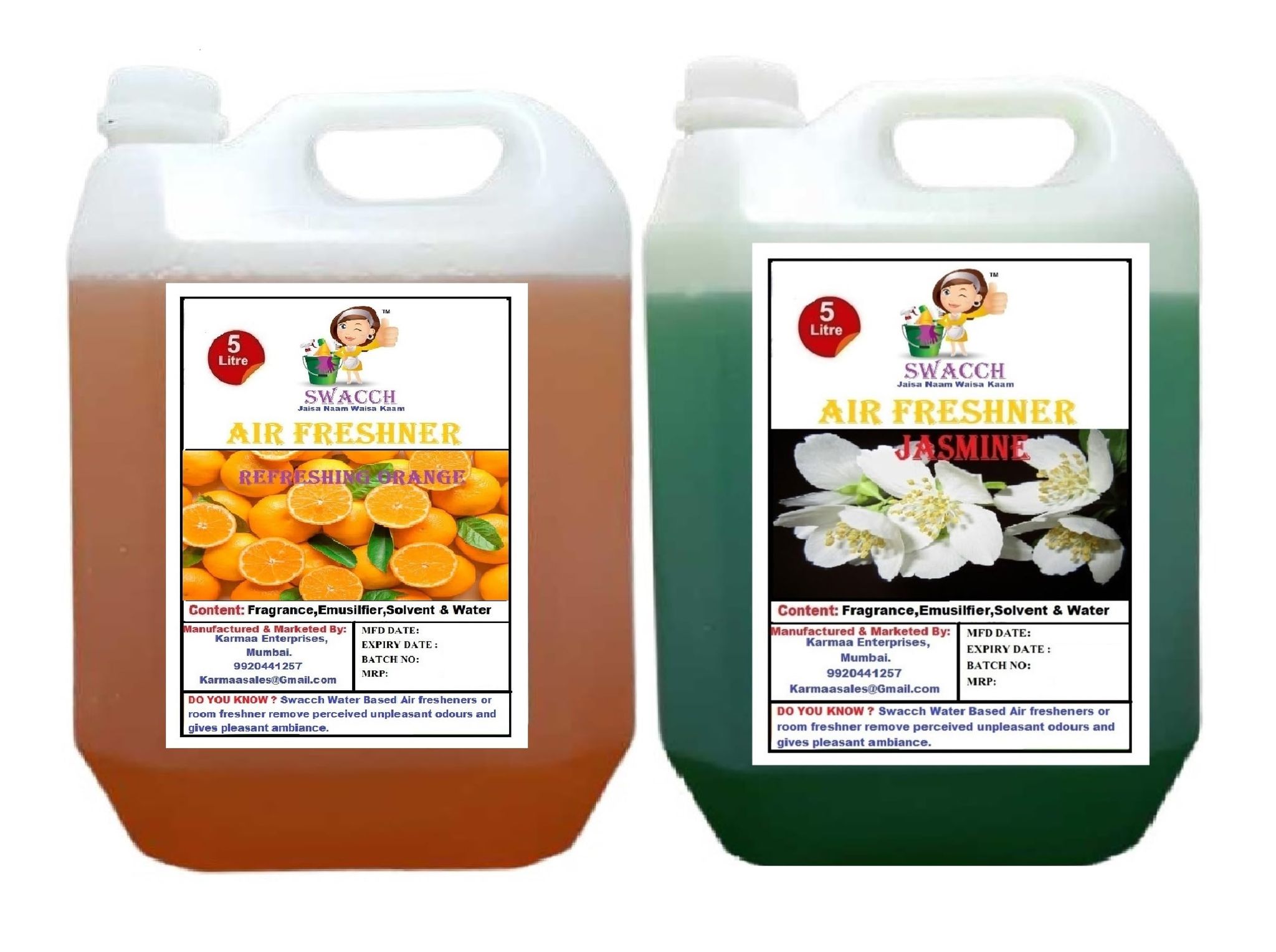 Swacch Air Freshner (5 Litre) (Pack of 2) Orange & Jasmine