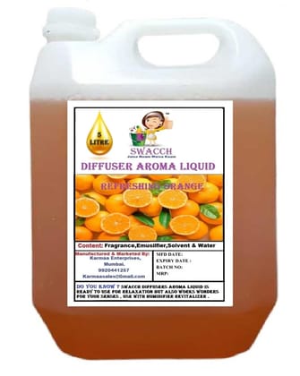 Swacch Diffuser Aroma Liquid (Ready to use) (5 Litre) Orange Swacch Diffuser Aroma Liquid (Ready to use) (5 Litre) Orange
