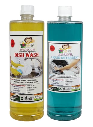 HOME CARE COMBO DISH WASH LEMON & LIQUID DETERGENT 1 LITRE (PACK OF 2)