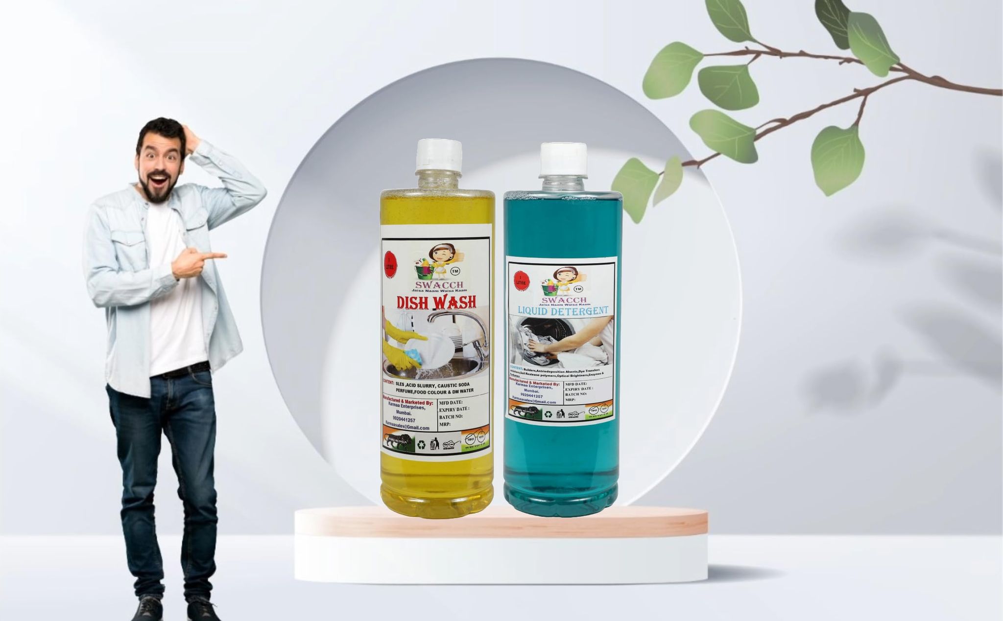 HOME CARE COMBO DISH WASH LEMON & LIQUID DETERGENT 1 LITRE (PACK OF 2)