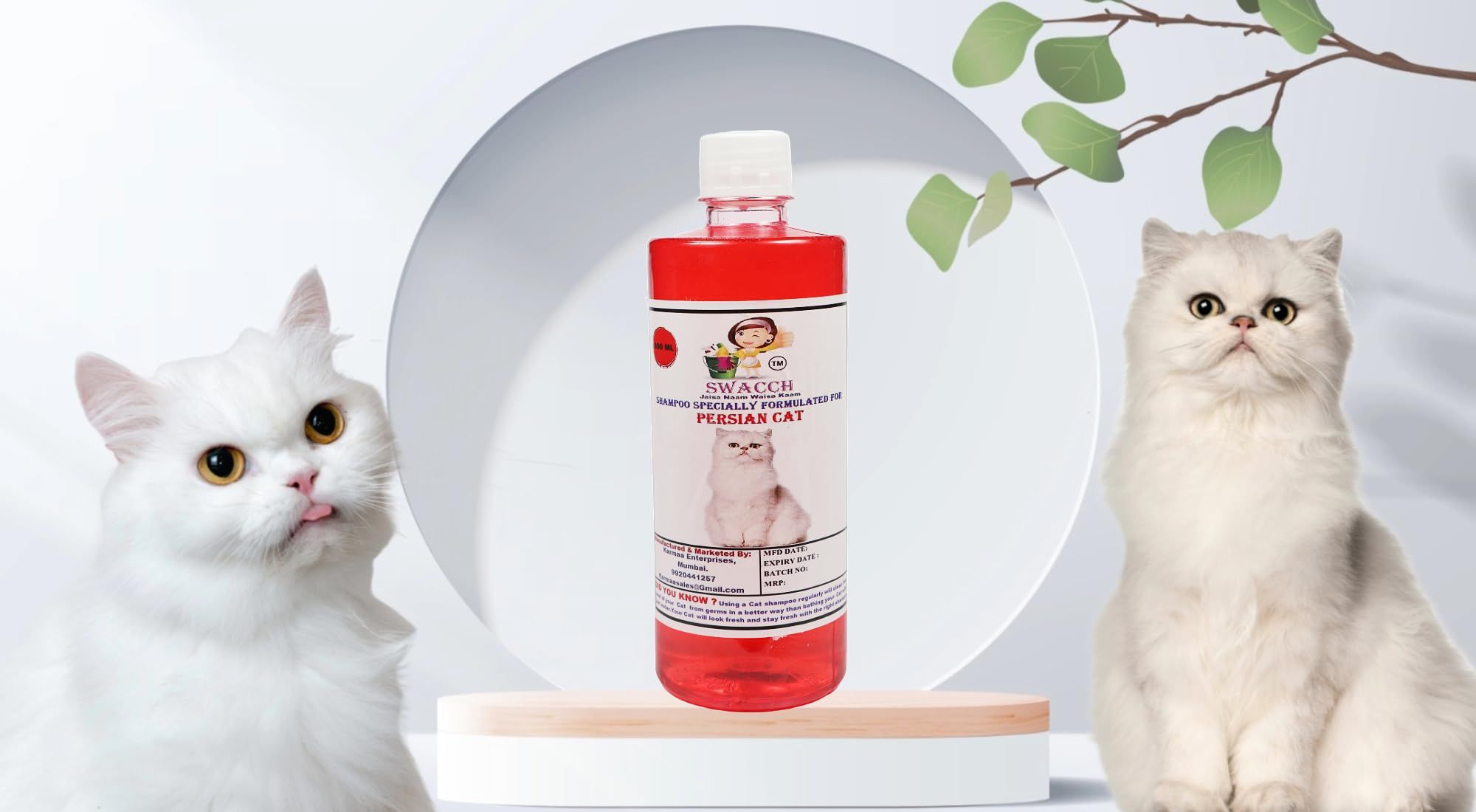 Swacch Shampoo Specially Formulated for Persian CAT (500ml) Strawberry