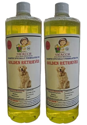 SWACCH Shampoo Specially FORMULATED for Golden Retriever (1 Litre) (Combo Pack of 2) Lemon