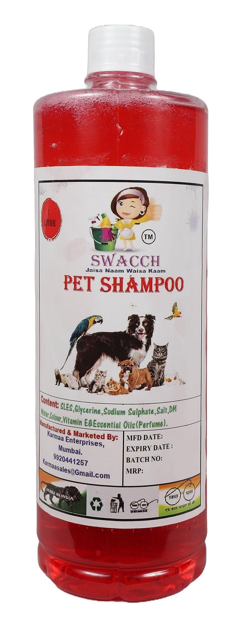 SWACCH PET Shampoo Strawberry 1 Litre