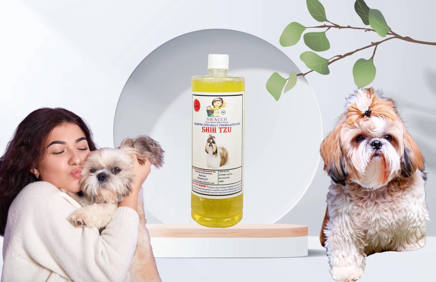 Swacch Shampoo Specially Formulated for Shih TZU (1 Litre) Lemon