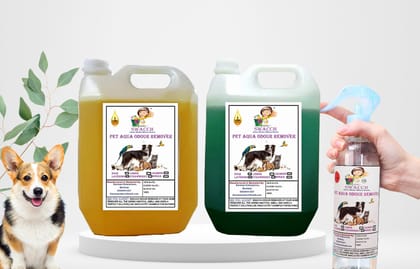 Swacch PET Aqua Odour Remover (5 Litre) (Combo Pack of 2) Lemon & Mogra
