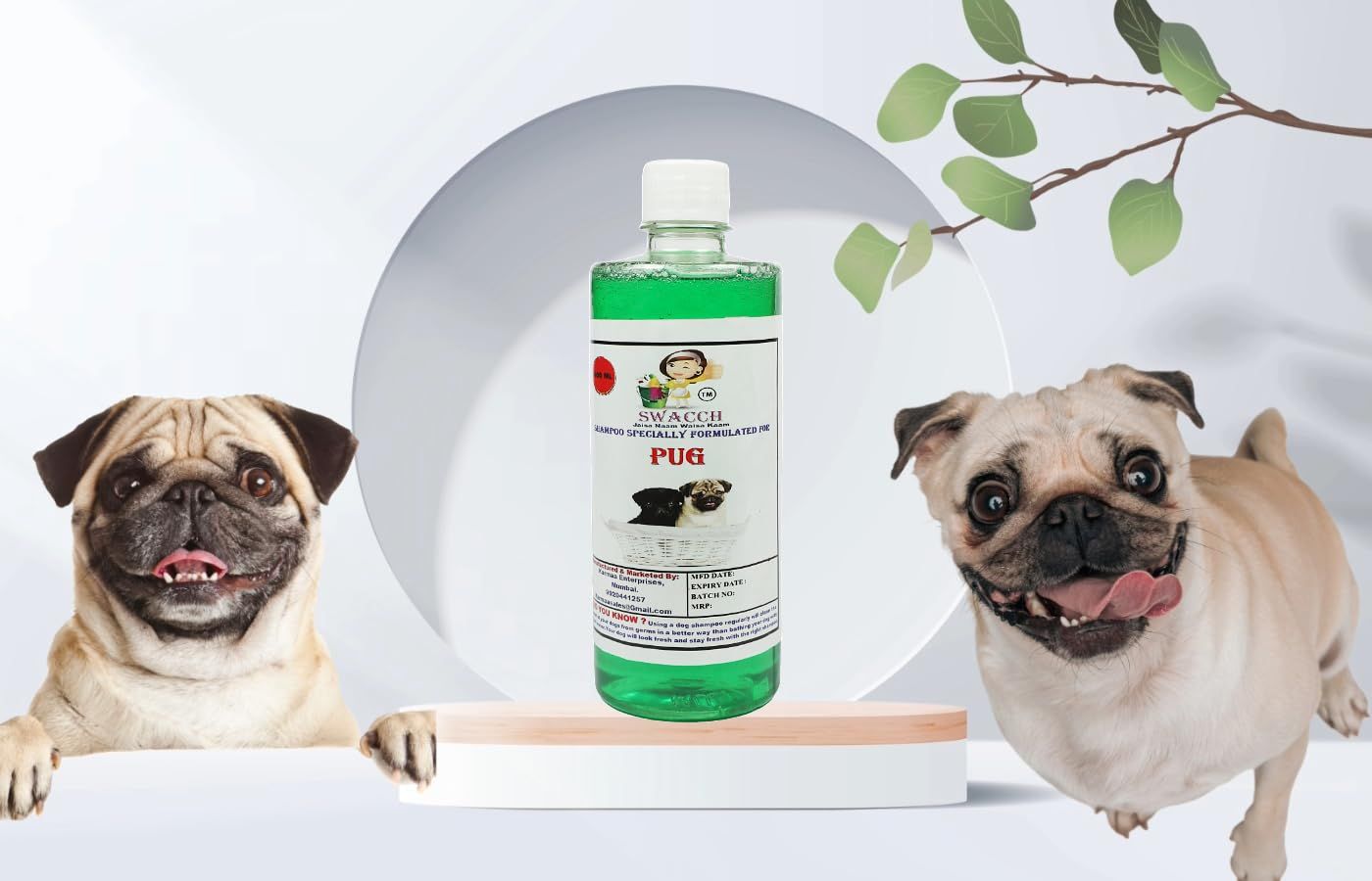 SWACCH Shampoo Specially FORMULATED for Pug (500ML) NEEM ALOVERA