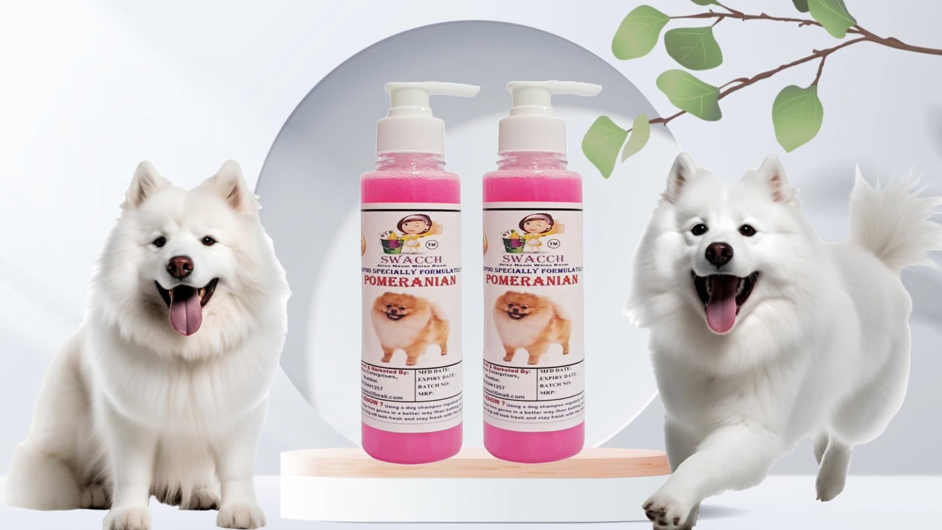 SWACCH Premium Shampoo for Pomeranian (200ML) (Pack of 2) Rose