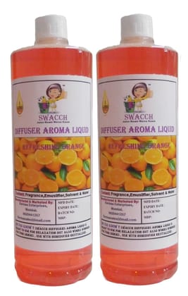 Swacch Diffuser Aroma Liquid (1 Litre) (Pack of 2) Orange