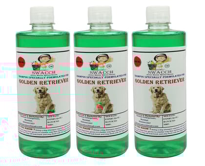 SWACCH Shampoo Specially FORMULATED for Golden Retriever (500ML) (Combo Pack of 3) NEEM ALOVERA