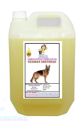 SWACCH Shampoo Specially FORMULATED for German Shepherd (5 Litre) Lemon