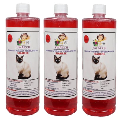 Swacch Shampoo Specially Formulated for Siamese CAT (1 Litre) (Combo Pack of 3) Jasmine