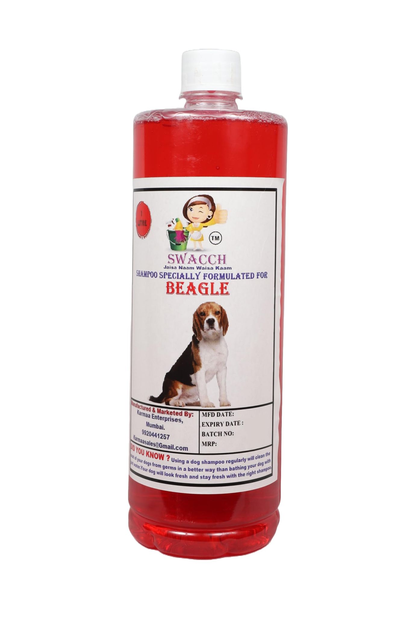 Swacch Shampoo Specially Formulated for Beagle (1 Litre) Jasmine